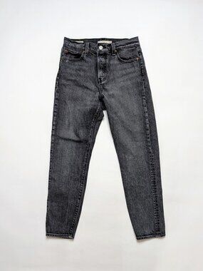 Levi's Premium High Rise Button Fly Jeans Washed Black - Size 26